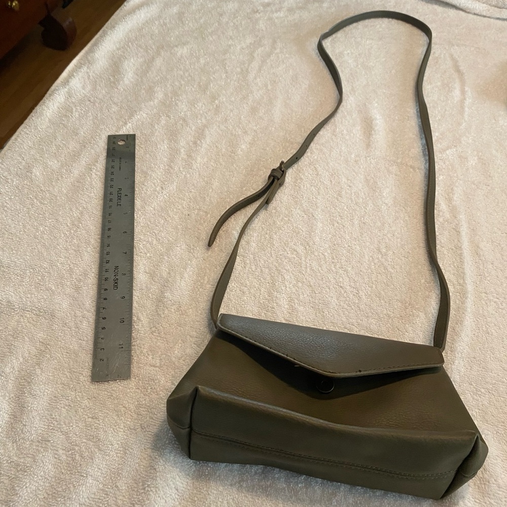 Olive Green Leather Crossbody Bag